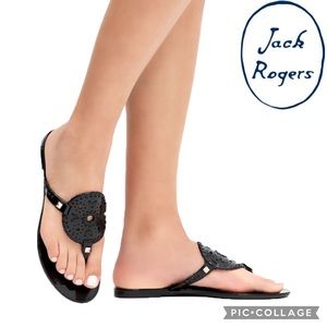 Jack Rogers Georgica Jelly Flip Flop {Black} 8